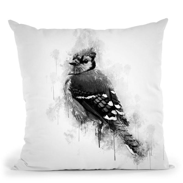 Blue Jay Bird I Throw Pillow By Cornel Vlad - by all about vibe