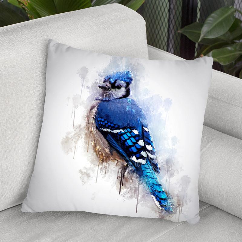Blue Jay Bird Throw Pillow By Cornel Vlad - by all about vibe