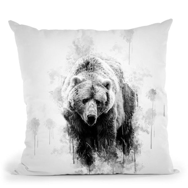Brown Bear I Throw Pillow By Cornel Vlad - by all about vibe