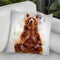 Brown Bear Sitting Throw Pillow By Cornel Vlad - by all about vibe