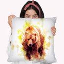 Brown Bear Throw Pillow By Cornel Vlad - by all about vibe