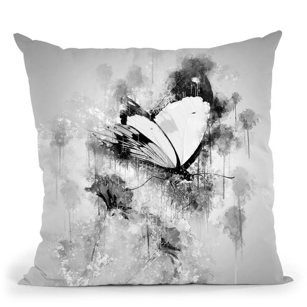 Butterfly On Yellow Flower I Throw Pillow By Cornel Vlad - by all about vibe