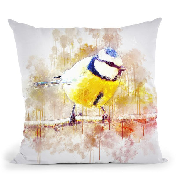 Crested Tit Throw Pillow By Cornel Vlad - by all about vibe