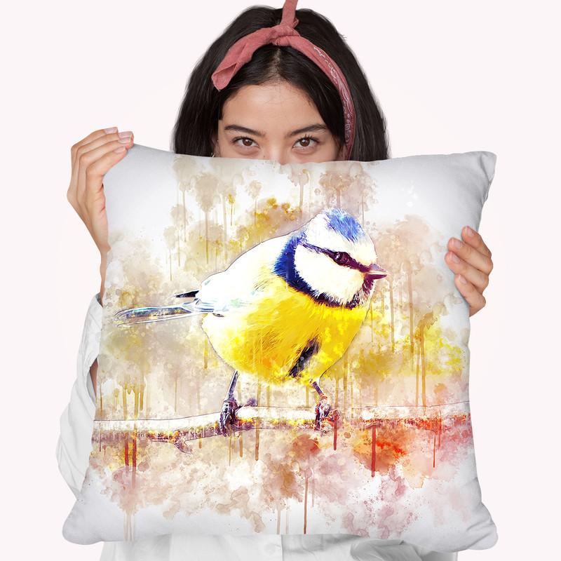Crested Tit Throw Pillow By Cornel Vlad - by all about vibe