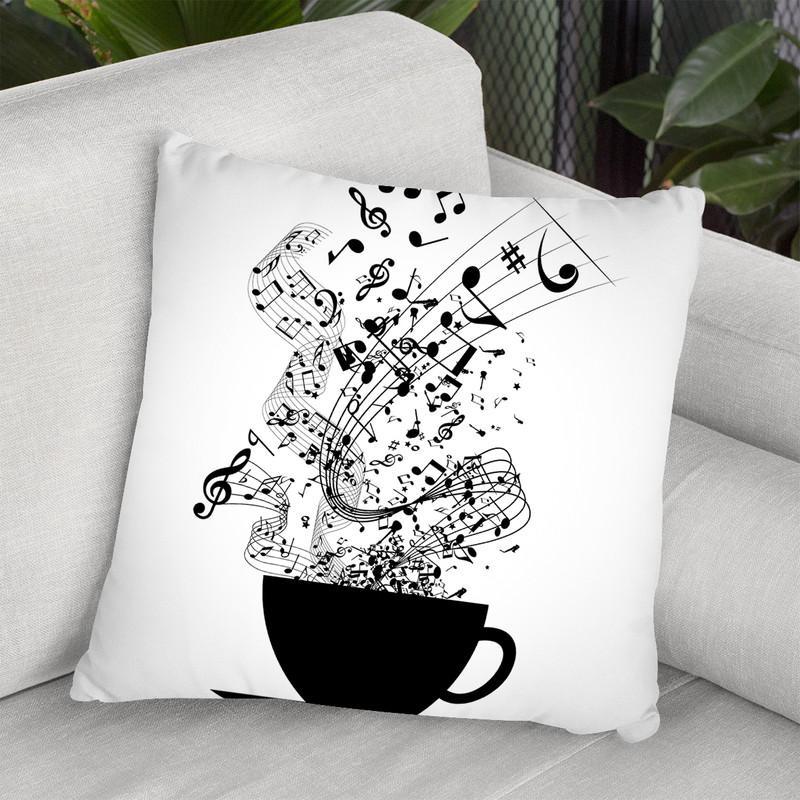 Cup Of Music Throw Pillow By Cornel Vlad - by all about vibe