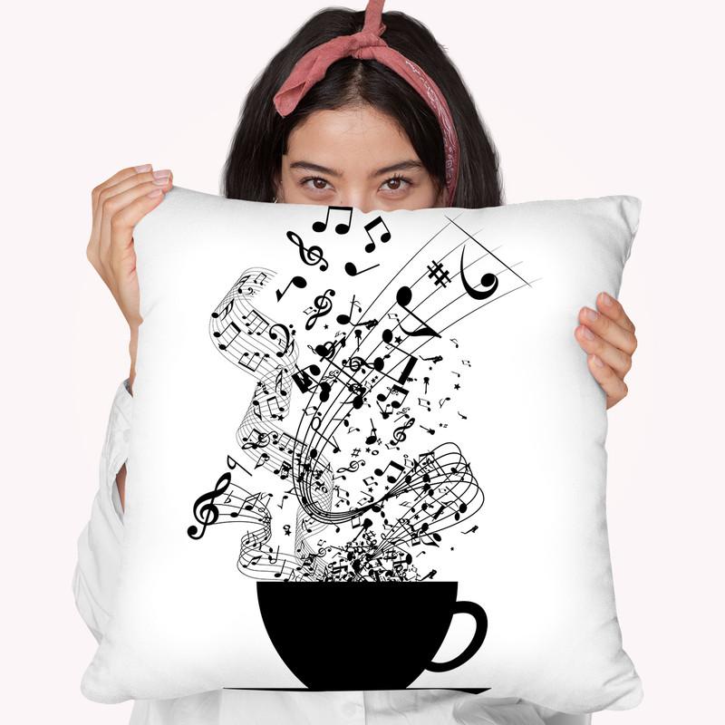 Cup Of Music Throw Pillow By Cornel Vlad - by all about vibe