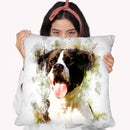 Dog Happy Throw Pillow By Cornel Vlad - by all about vibe