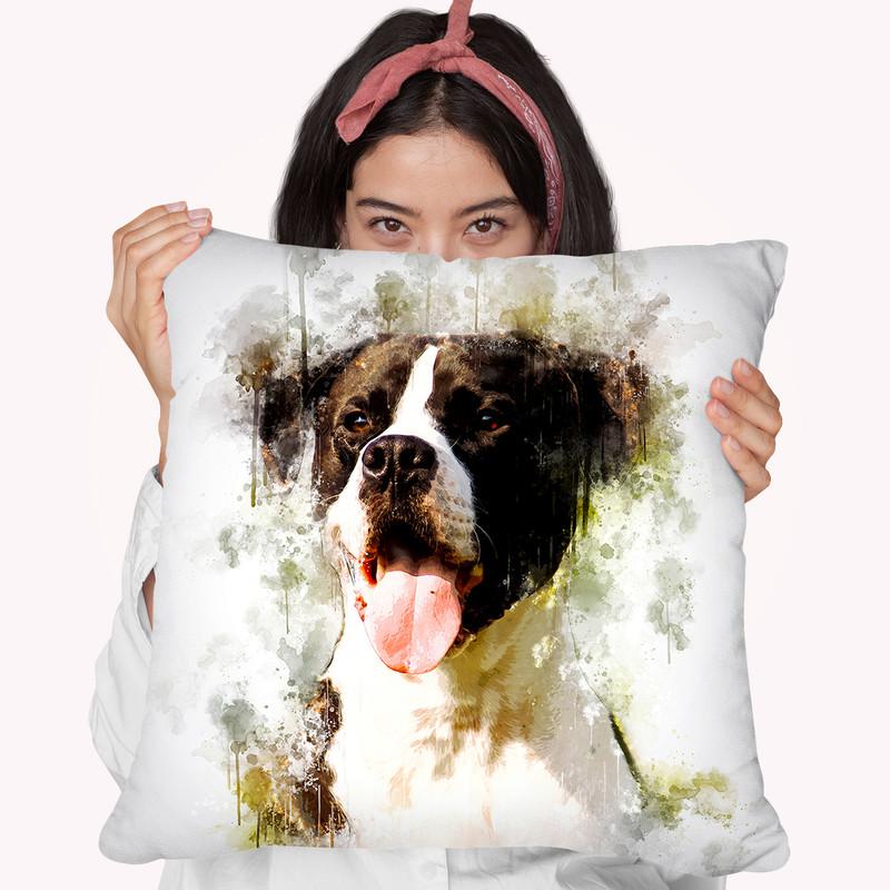 Dog Happy Throw Pillow By Cornel Vlad - by all about vibe
