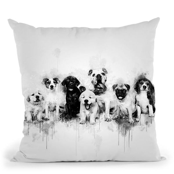Dog Puppies I Throw Pillow By Cornel Vlad - by all about vibe