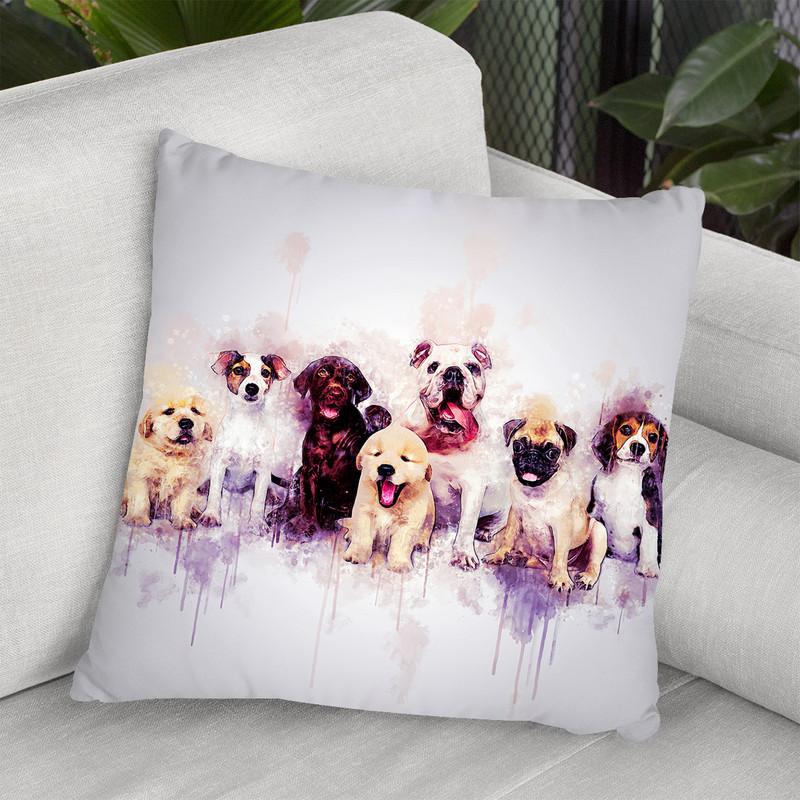 Dog Puppies Throw Pillow By Cornel Vlad - by all about vibe