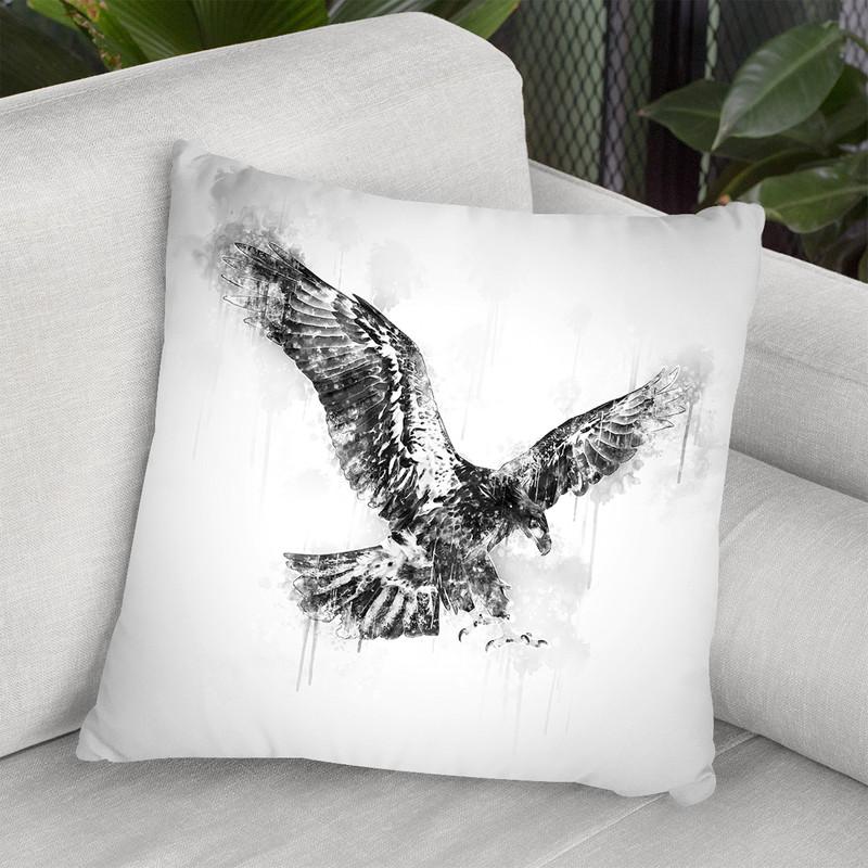 Eagle Flying I Throw Pillow By Cornel Vlad - by all about vibe