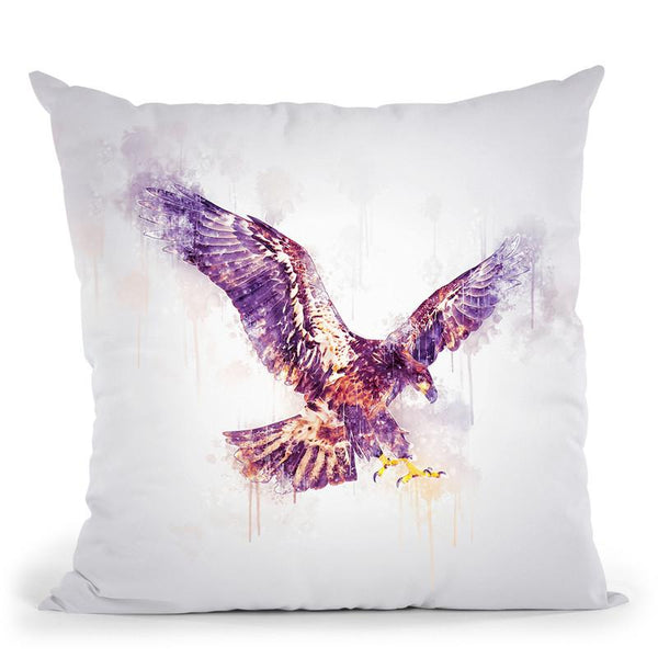 Eagle Flying Throw Pillow By Cornel Vlad - by all about vibe