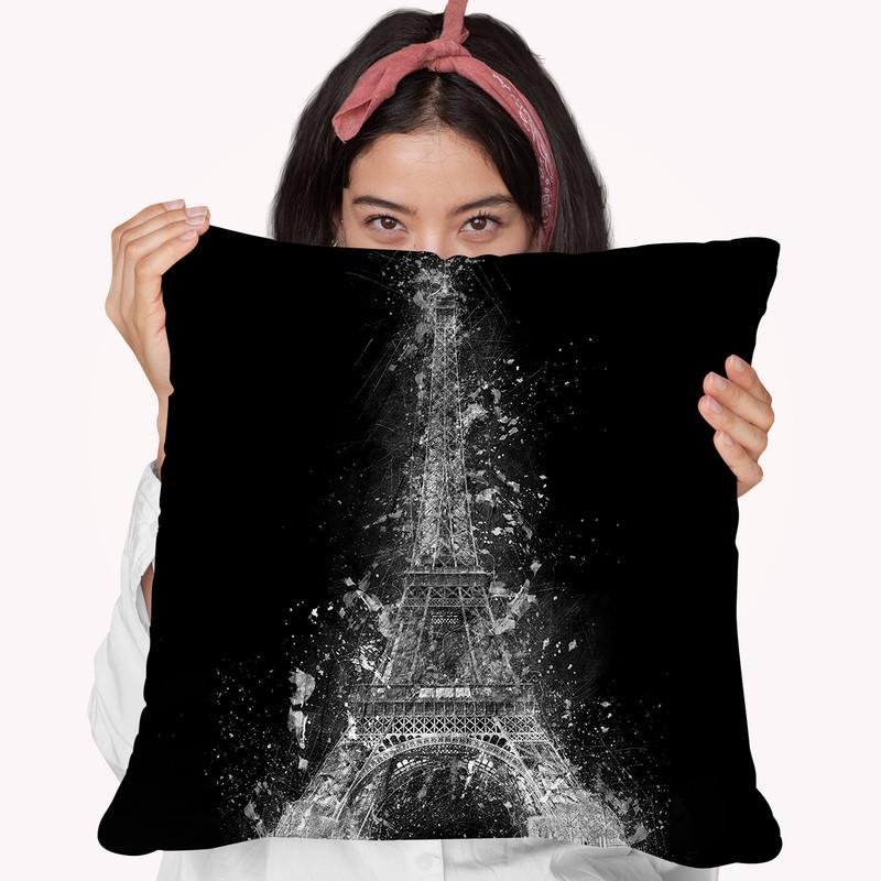 Eiffel Tower 3 Throw Pillow By Cornel Vlad - by all about vibe