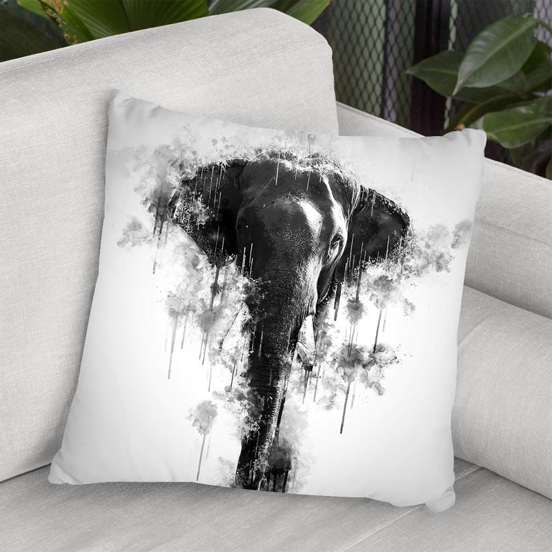 Elephant Head I Throw Pillow By Cornel Vlad - by all about vibe