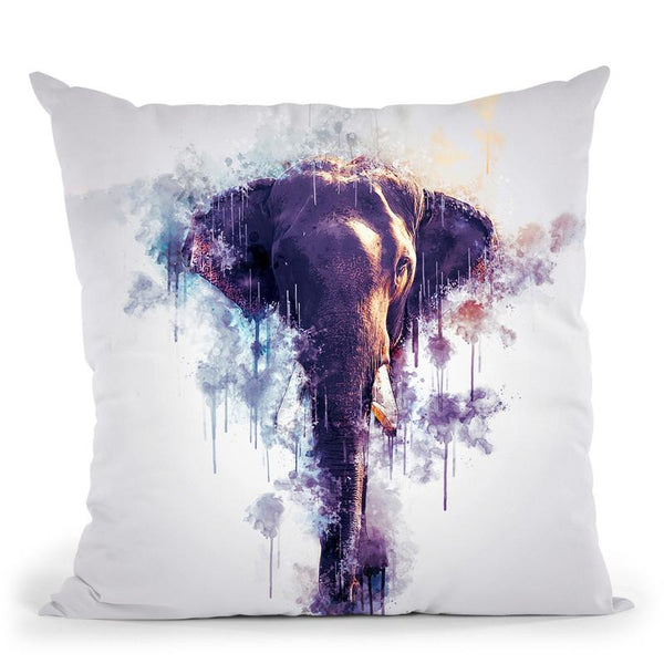 Elephant Head Throw Pillow By Cornel Vlad - by all about vibe