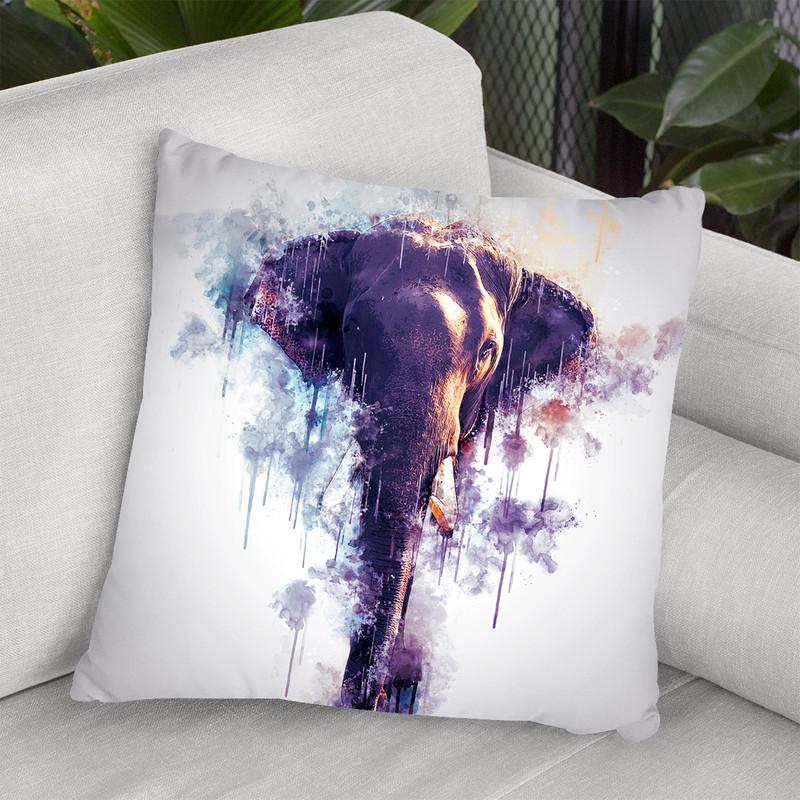 Elephant Head Throw Pillow By Cornel Vlad - by all about vibe