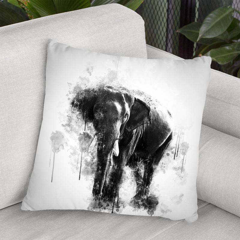 Elephant Looking I Throw Pillow By Cornel Vlad - by all about vibe