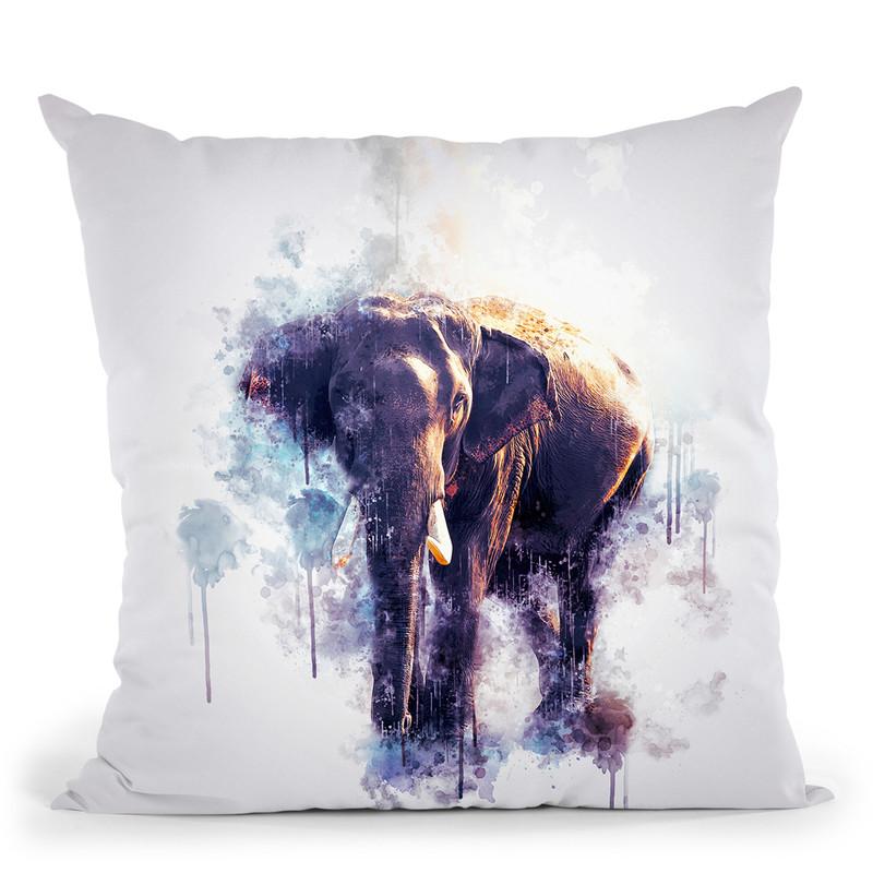 Elephant Looking Throw Pillow By Cornel Vlad - by all about vibe