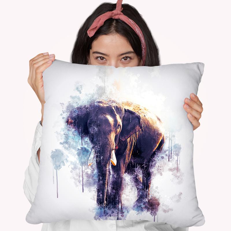 Elephant Looking Throw Pillow By Cornel Vlad - by all about vibe