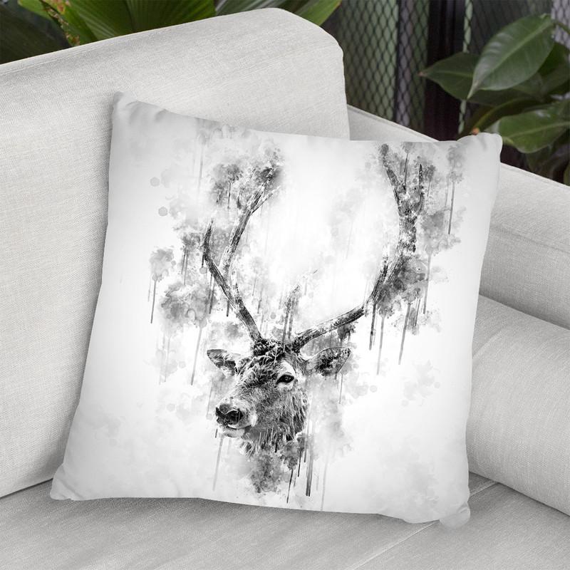 Elk Head I Throw Pillow By Cornel Vlad - by all about vibe