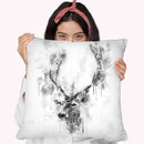 Elk Head I Throw Pillow By Cornel Vlad - by all about vibe