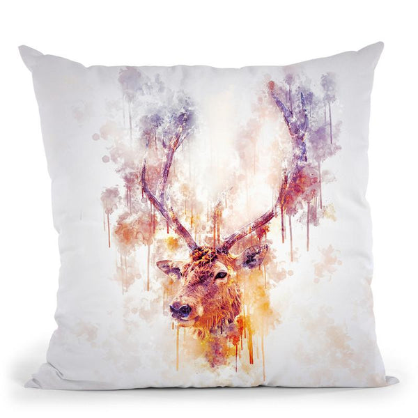 Elk Head Throw Pillow By Cornel Vlad - by all about vibe
