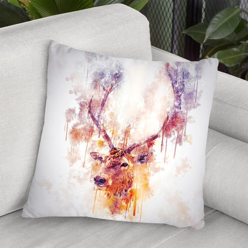 Elk Head Throw Pillow By Cornel Vlad - by all about vibe