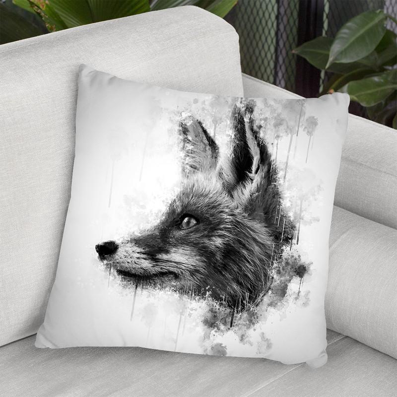 Fox Head Sideways I Throw Pillow By Cornel Vlad - by all about vibe