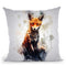 Fox Sitting Throw Pillow By Cornel Vlad - by all about vibe