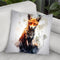 Fox Sitting Throw Pillow By Cornel Vlad - by all about vibe