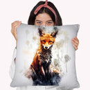 Fox Sitting Throw Pillow By Cornel Vlad - by all about vibe