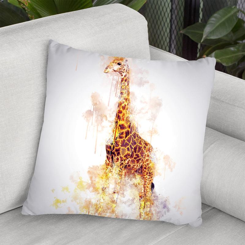 Giraffe Throw Pillow By Cornel Vlad - by all about vibe