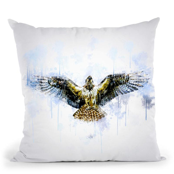 Hawk Flying Throw Pillow By Cornel Vlad - by all about vibe