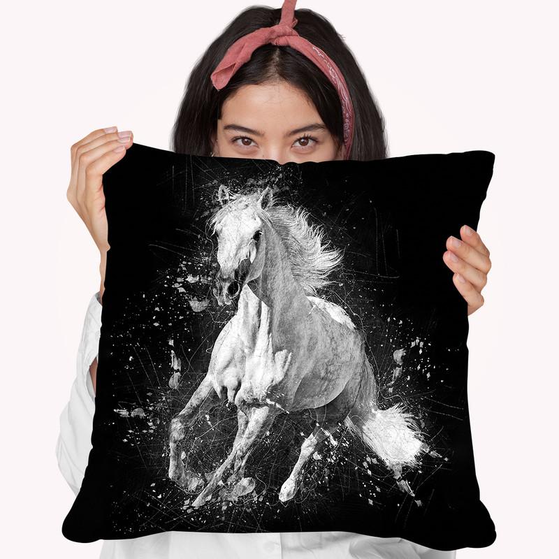 Horse Throw Pillow By Cornel Vlad - by all about vibe