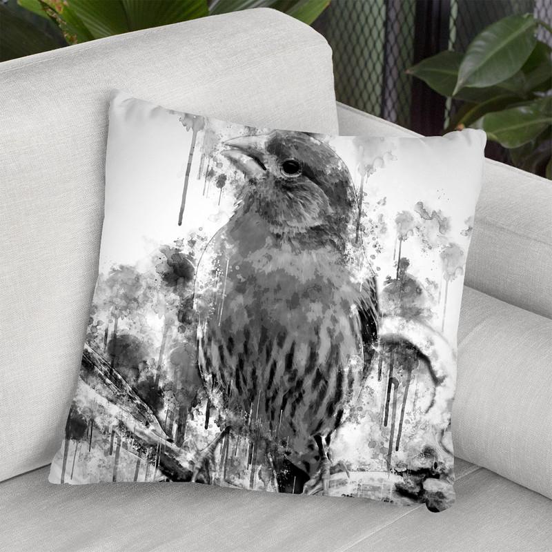 House Finch Bird I Throw Pillow By Cornel Vlad - by all about vibe