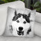 Husky Happy I Throw Pillow By Cornel Vlad - by all about vibe