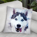 Husky Happy Throw Pillow By Cornel Vlad - by all about vibe
