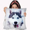 Husky Happy Throw Pillow By Cornel Vlad - by all about vibe