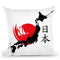 Japan Country Red Sun Kanji Throw Pillow By Cornel Vlad - by all about vibe