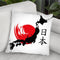 Japan Country Red Sun Kanji Throw Pillow By Cornel Vlad - by all about vibe