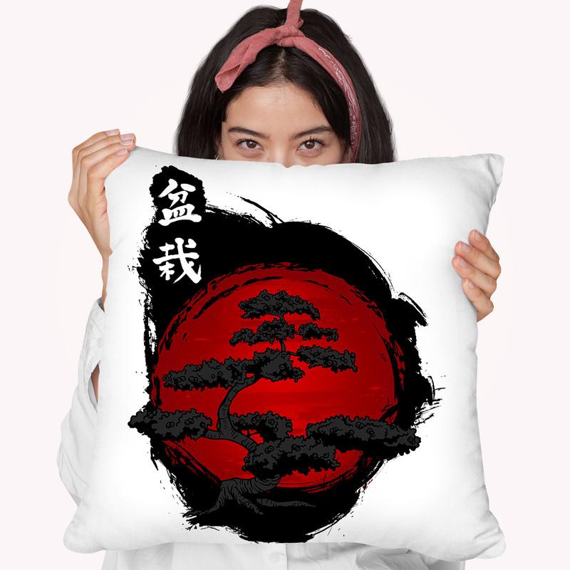 Japanese Bonsai Throw Pillow By Cornel Vlad - by all about vibe