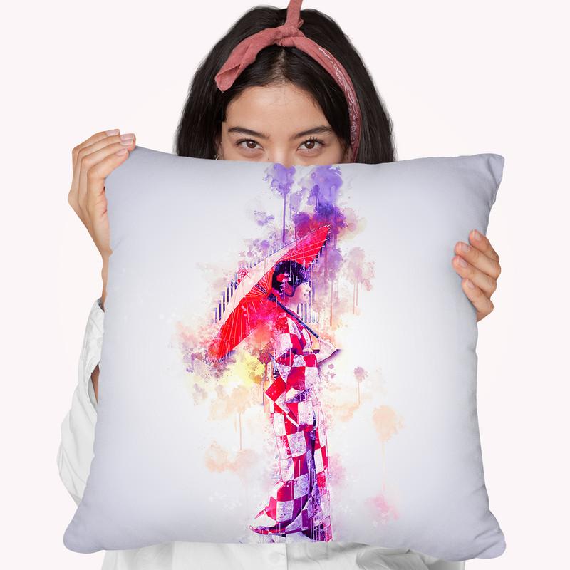 Japanese Girl Throw Pillow By Cornel Vlad - by all about vibe