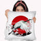 Japanese Red Crane Tsuru Displate V3 Throw Pillow By Cornel Vlad - by all about vibe