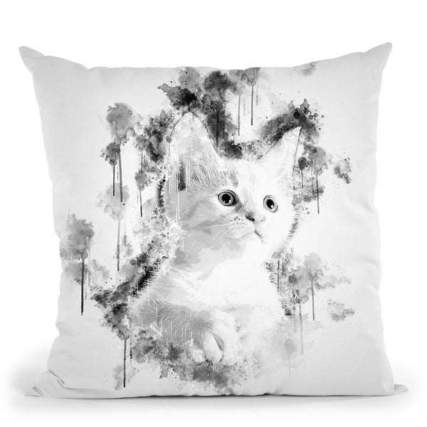 Kitten I Throw Pillow By Cornel Vlad - by all about vibe