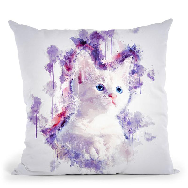 Kitten Throw Pillow By Cornel Vlad - by all about vibe