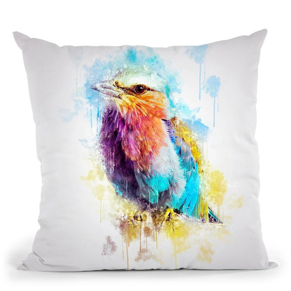 Lilac Breasted Roller Throw Pillow By Cornel Vlad - by all about vibe
