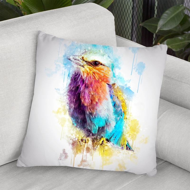 Lilac Breasted Roller Throw Pillow By Cornel Vlad - by all about vibe