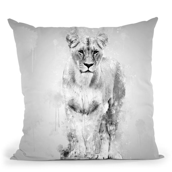 Lion Female I Throw Pillow By Cornel Vlad - by all about vibe