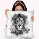 Lion Head I Throw Pillow By Cornel Vlad - by all about vibe