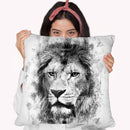 Lion Head Looking I Throw Pillow By Cornel Vlad - by all about vibe